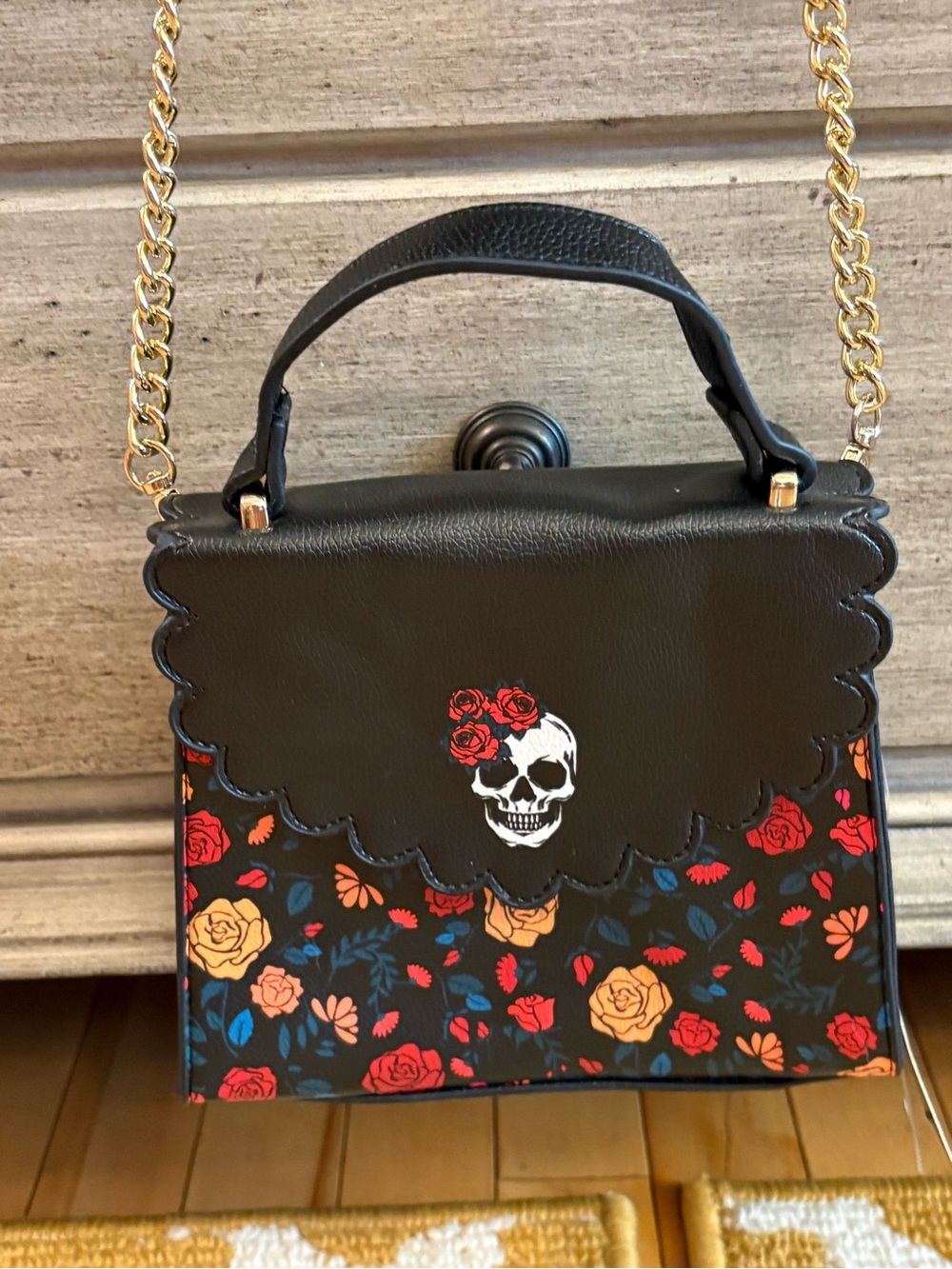 Like Dreams Sugar Skull Rose Floral Crossbody Bag NWT